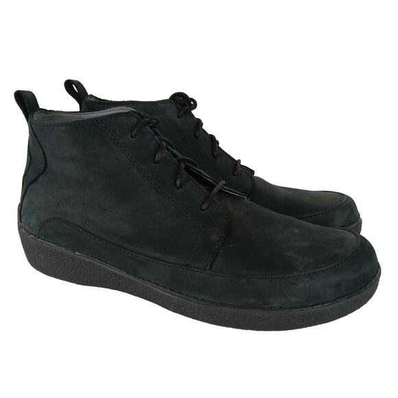 Duluth Trading Women's SZ 9.5 Seneca Falls Laced Ankle Boot Black Leather 21911 - Picture 1 of 9